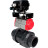Кран шаровой BV4242E-FP-GRM-ISO Дн65 Ру10 полнопроходной, корпус - НПВХ, шар - НПВХ, уплотнение - EPDM, с пневмоприводом PA-SA-065 и пневмопозиционером YT-1000RSN с обратной связью в Омске