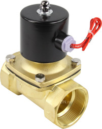 Клапан электромагнитный VS100-NT-NC-220VAC 2″ Ду50 Ру10, соленоидный двухходовой, корпус - латунь, уплотнение - NBR, резьбовой, нормально-закрытый, прямого действия, катушка - 220В