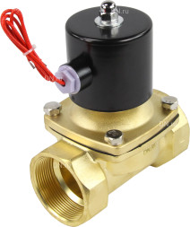 Клапан электромагнитный VS100-NT-NC-220VAC 2″ Ду50 Ру10, соленоидный двухходовой, корпус - латунь, уплотнение - NBR, резьбовой, нормально-закрытый, прямого действия, катушка - 220В