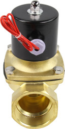 Клапан электромагнитный VS100-NT-NC-220VAC 2″ Ду50 Ру10, соленоидный двухходовой, корпус - латунь, уплотнение - NBR, резьбовой, нормально-закрытый, прямого действия, катушка - 220В