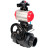 Кран шаровой BV4242E-FP-GRM-ISO Дн15 Ру10 полнопроходной, корпус - НПВХ, шар - НПВХ, уплотнение - EPDM, с пневмоприводом PA-DA-052, пневмораспределителем 4V320-10 AC220V, ручным дублером MON1-250-T26-ISO и БКВ APL-210N в Омске