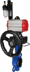 Затвор дисковый поворотный WBV1132N-2W-Fb-H Ду125 Ру16, корпус - чугун GG25, диск - нержавеющая сталь 316L, уплотнение - NBR, с пневмоприводом PA-DA-105, пневмораспределителем 4M310-08 AC220V, ручным дублером MON3-700-T38-ISO, БПВ AFC2000