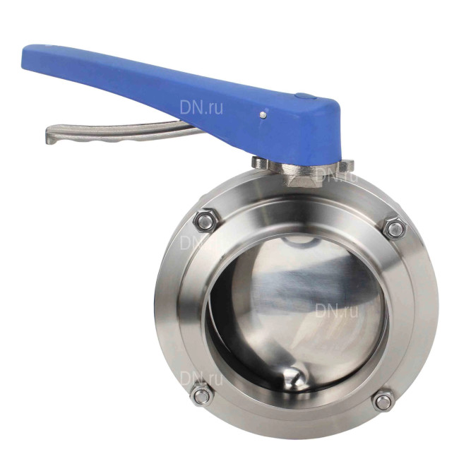 Затвор дисковый поворотный WBV3131E-2W-W-H Ду50 Ру10 под приварку, пищевая нержавеющая сталь 304, уплотнение – EPDM, с рукояткой в Омске