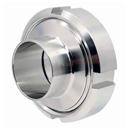 Муфта молочная в сборе CM-31-S Ду40 Ру10 под приварку, корпус - пищевая нержавеющая сталь AISI 304, уплотнение - Silicon
