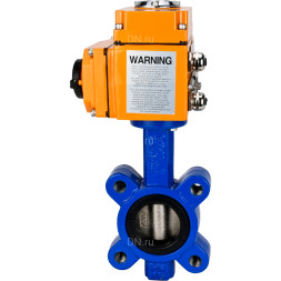 Затвор дисковый поворотный WBV1616N-2W-Fb-H Ду100 Ру16 LUG корпус - чугун QT450, диск - чугун QT450, уплотнение - NBR, межфланцевый, с электроприводом QT-N-010EM-O1-380VAC-У1 380В