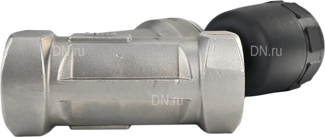 Клапан отсечной пневматический VSP3241P-T-1PNC Ду32 Ру25, корпус - нержавеющая сталь SS316, резьбовой, Y-образный, корпус привода - пластик в Омске