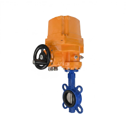 Затвор дисковый поворотный WBV1132N-2W-Fb-H Ду125 Ру16, корпус - чугун GG25, диск - нержавеющая сталь 316L, уплотнение - NBR, с электроприводом QT-EX-015EM-O2-220VAC-У1