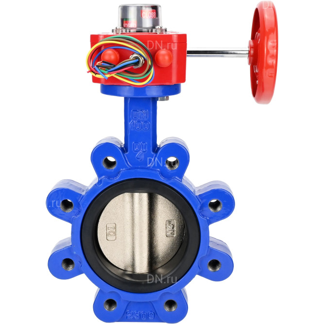 Затвор дисковый поворотный WBV1616E-2W-Fb-H Ду125 Ру16 LUG межфланцевый, корпус - чугун QT450, диск - чугун QT450, уплотнение - EPDM, с редуктором HGBF RQN1-180Z в Омске
