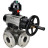 Кран шаровой BV3232P(4pc)-FP-3WL-F Ду100 Ру16 полнопроходной трехходовой, фланцевый, корпус - нержавеющая сталь SS316, с пневмоприводом PA-DA-105-1 двойного действия, пневмораспределителем 4M310-08 DC24V и БКВ APL-510N EX в Омске