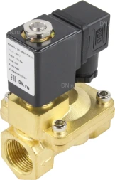Клапан электромагнитный VS400-NT-NC-24VAC 1″ Ду25 Ру16 пилотного действия двухходовой, корпус - латунь, присоединение - внутренняя резьба, уплотнение - NBR, нормально-закрытый, катушка - 24В AC
