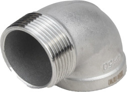 Отвод (уголок) ВР-НР-304 1/2″ Ду15 Ру16 угол 90°, корпус - нержавеющая сталь 304, присоединение - внутренняя / наружная резьба