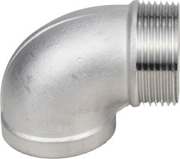 Отвод (уголок) ВР-НР-304 1/2″ Ду15 Ру16 угол 90°, корпус - нержавеющая сталь 304, присоединение - внутренняя / наружная резьба