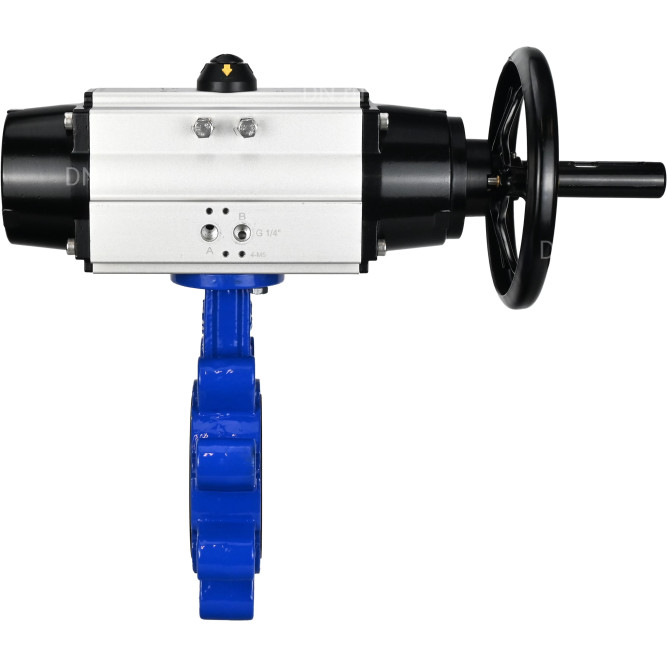 Затвор дисковый поворотный WBV1631E-2W-Fb-H Ду125 Ру16 LUG корпус - чугун QT450, диск - нержавеющая сталь 304, уплотнение - EPDM, с пневмоприводом PA-DA-105-1 в Омске