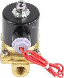 Клапан электромагнитный VS100-VT-NC-220VAC 3/8″ Ду10 Ру10, соленоидный двухходовой, корпус - латунь, уплотнение - Viton, резьбовой, нормально-закрытый, прямого действия, катушка - 220В