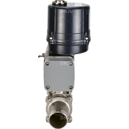 Кран шаровой BV3232P(3pc)-FP-W-ISO-H LONG Ду125 Ру16 полнопроходной, под приварку, корпус - нержавеющая сталь SS316, уплотнение - PTFE, с электроприводом четвертьоборотным QTSA-N-030EM-O0-220VAC с пружинным возвратом