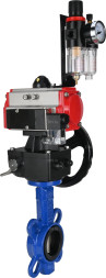 Затвор дисковый поворотный WBV1132N-2W-Fb-H Ду250 Ру16, корпус - чугун GG25, диск - нержавеющая сталь 316L, уплотнение - NBR, с пневмоприводом PA-DA-140, пневмораспределителем 4M310-08 AC220V, ручным дублером MON4-1200-T54-ISO, БПВ AFC2000