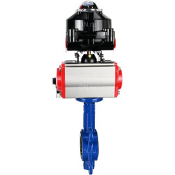 Затвор дисковый поворотный WBV1432E-2W-Fb-H Ду150 Ру16, корпус - чугун GGG50, диск - нержавеющая сталь 316L, уплотнение - EPDM, с пневмоприводом PA-DA-105 двойного действия, пневмораспределителем 4M310-08 DC24V, БКВ APL-510N-EX