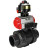 Кран шаровой BV4242E-FP-GRM-ISO Дн100 Ру10 полнопроходной, корпус - НПВХ, шар - НПВХ, уплотнение - EPDM, с пневмоприводом PA-SA-083, пневмораспределителем 4M310-08 DC24V и БКВ APL-510N EX в Омске