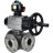 Кран шаровой BV3232P(4pc)-FP-3WL-F Ду100 Ру16 полнопроходной трехходовой, фланцевый, корпус - нержавеющая сталь SS316, с пневмоприводом PA-DA-105-1 двойного действия и БКВ APL-510N EX в Омске