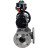Кран шаровой BV3232P(4pc)-FP-3WL-F Ду100 Ру16 полнопроходной трехходовой, фланцевый, корпус - нержавеющая сталь SS316, с пневмоприводом PA-DA-105-1 двойного действия и БКВ APL-510N EX в Омске