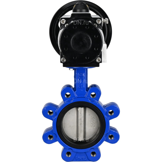 Затвор дисковый поворотный WBV1631N-2W-Fb-H Ду125 Ру16 LUG корпус - чугун QT450, диск - нержавеющая сталь 304, уплотнение - NBR, с пневмоприводом PA-DA-105-1 в Омске
