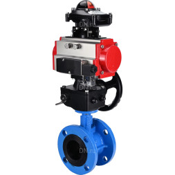 Затвор дисковый поворотный WBV1313E-2W-F-H Ду125 Ру16 фланцевый, корпус - чугун GGG40, диск - чугун GGG40, EPDM, с пневмоприводом PA-DA-130, пневмораспределителем 4M310-08 AC220V, БКВ APL-210N и ручным дублером MON1-250-T26-ISO
