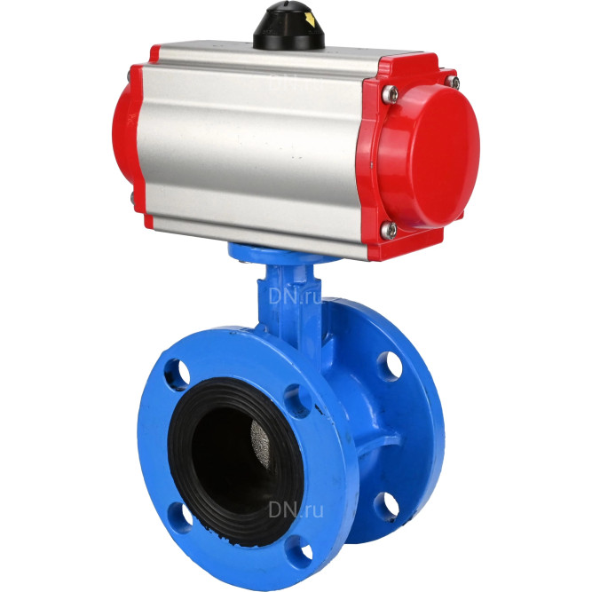 Затвор дисковый поворотный WBV1313E-2W-F-H Ду80 Ру16 фланцевый, корпус - чугун GGG40, диск - чугун GGG40, уплотнение - EPDM, с пневмоприводом PA-DA-105 и пневмораспределителем 4M310-08 DC24V в Омске