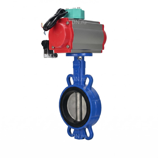 Затвор дисковый поворотный WBV1432N-2W-Fb-H Ду80 Ру16 корпус - чугун GGG50, диск - нержавеющая сталь 316L, уплотнение - NBR, с пневмоприводом PA-SA-105, пневмораспределителем 4M310-08 DC24V и магнитным переключателем ALS200D в Омске