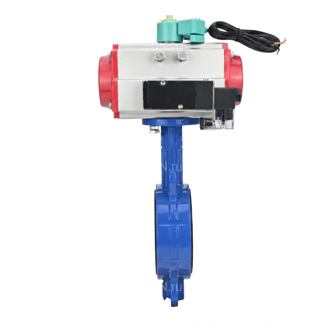 Затвор дисковый поворотный WBV1432N-2W-Fb-H Ду80 Ру16 корпус - чугун GGG50, диск - нержавеющая сталь 316L, уплотнение - NBR, с пневмоприводом PA-SA-105, пневмораспределителем 4M310-08 DC24V и магнитным переключателем ALS200D в Омске