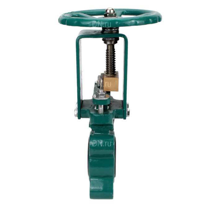 Задвижка шиберная GVKR1331M-1W-Fb-S Ду125 Ру16 односторонняя, межфланцевая, шпиндель - выдвижной, корпус - чугун GGG40, шибер - нержавеющая сталь 304, уплотнение - металл, управление - штурвал в Омске
