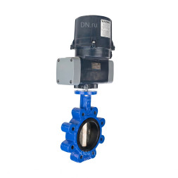 Затвор дисковый поворотный WBV1616N-2W-Fb-H Ду80 Ру16 LUG межфланцевый, корпус - чугун QT450, диск - чугун QT450, уплотнение - NBR, с электроприводом четвертьоборотным QTSA-N-005EM-O0-220VAC с пружинным возвратом