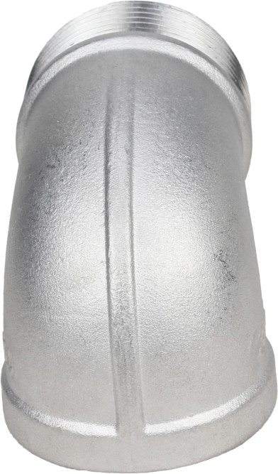 Отвод (уголок) ВР-НР-304 1 1/2″ Ду40 Ру16 угол 90°, корпус - нержавеющая сталь 304, присоединение - внутренняя / наружная резьба в Омске
