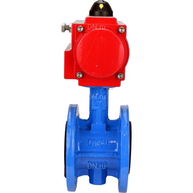 Затвор дисковый поворотный WBV1313E-2W-F-H Ду125 Ру16 фланцевый, корпус - чугун GGG40, диск - чугун GGG40, уплотнение - EPDM, с пневмоприводом PA-DA-130 двойного действия в Омске