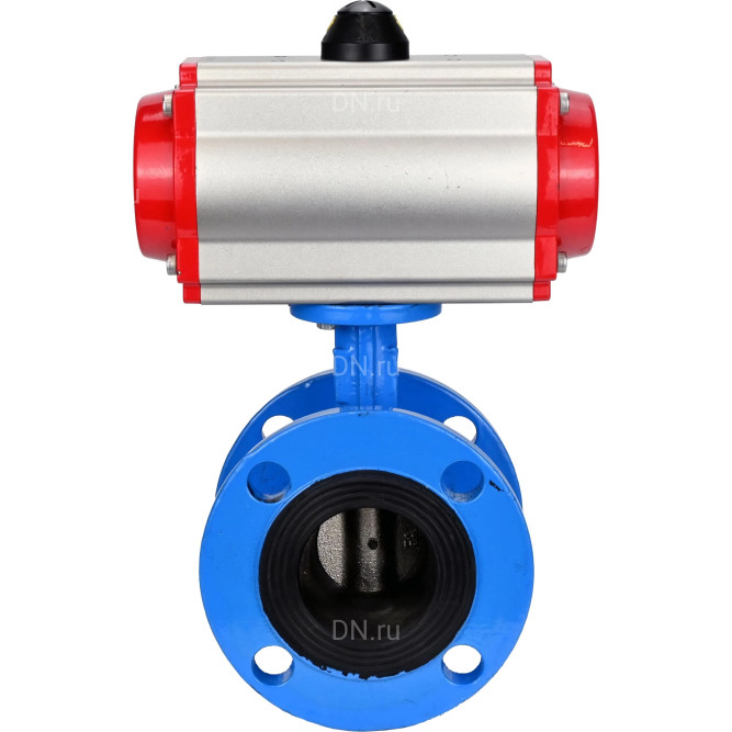 Затвор дисковый поворотный WBV1313E-2W-F-H Ду125 Ру16 фланцевый, корпус - чугун GGG40, диск - чугун GGG40, уплотнение - EPDM, с пневмоприводом PA-DA-130 двойного действия в Омске