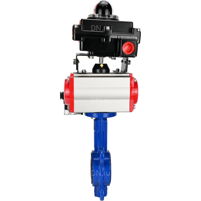 Затвор дисковый поворотный WBV1432N-2W-Fb-H Ду200 Ру16, корпус - чугун GGG50, диск - нержавеющая сталь 316L, уплотнение - NBR, с пневмоприводом PA-DA-130 двойного действия, пневмораспределителем 4M310-08 DC24V, БКВ APL-410N EX в Омске
