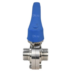 Затвор дисковый поворотный WBV3131E-2W-T-H Ду40 Ру10 резьбовой, пищевая нержавеющая сталь 304, уплотнение – EPDM, с рукояткой