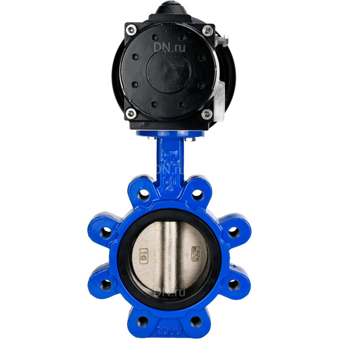 Затвор дисковый поворотный WBV1616E-2W-Fb-H Ду125 Ру16 LUG корпус - чугун QT450, диск - чугун QT450, уплотнение - EPDM, с пневмоприводом PA-DA-105-1 в Омске