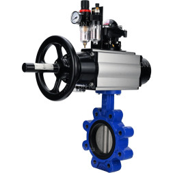 Затвор дисковый поворотный WBV1631E-2W-Fb-H Ду125 Ру16 LUG корпус - чугун QT450, диск - нержавеющая сталь 304, уплотнение - EPDM, с пневмоприводом PA-DA-105-1, пневмораспределителем 4M310-08 AC220V, БКВ APL-210N и БПВ AFC2000