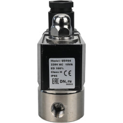 Клапан электромагнитный VS331-NT-NC-220VAC 1/8″ Ду6 Ру10, соленоидный двухходовой, корпус - нержавеющая сталь 304, уплотнение - NBR, резьбовой, нормально-закрытый, прямого действия, катушка - 220В