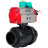 Кран шаровой BV4242E-FP-GRM-ISO Дн65 Ру10 полнопроходной, корпус - НПВХ, шар - НПВХ, уплотнение - EPDM, с пневмоприводом PA-SA-065 и магнитным переключателем ALS200D в Омске