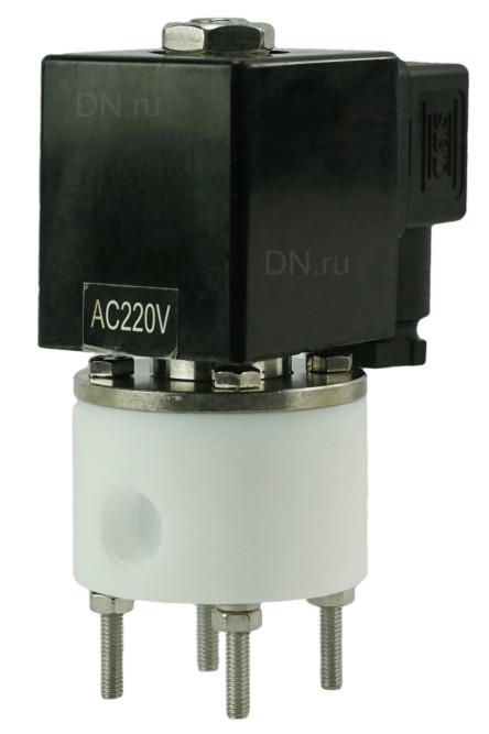 Клапан электромагнитный VS841-VT-NC-24VDC 3/8″ Ду10 Ру4 соленоидный двухходовой, корпус - PTFE, уплотнение - VITON, резьбовой, прямого действия, нормально закрытый, катушка - 24В в Омске