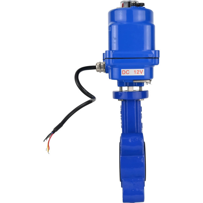 Затвор дисковый поворотный WBV1631E-2W-Fb-H Ду50 Ру16 LUG межфланцевый, корпус - чугун QT450, диск - нержавеющая сталь AISI 304, уплотнение - EPDM, с электроприводом QT-N-003EM-O1-12VDC-У1 blue 12В в Омске