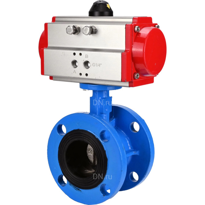 Затвор дисковый поворотный WBV1313E-2W-F-H Ду50 Ру16 фланцевый, корпус - чугун GGG40, диск - чугун GGG40, уплотнение - EPDM, с пневмоприводом PA-DA-105 двойного действия в Омске