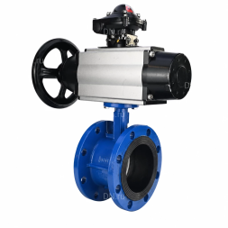 Затвор дисковый поворотный WBV1331E-2W-F-H Ду50 Ру16 фланцевый, корпус - чугун GGG40, диск - нержавеющая сталь 304, уплотнение - EPDM, с пневмоприводом PA-DA-105-1 и БКВ APL-210N