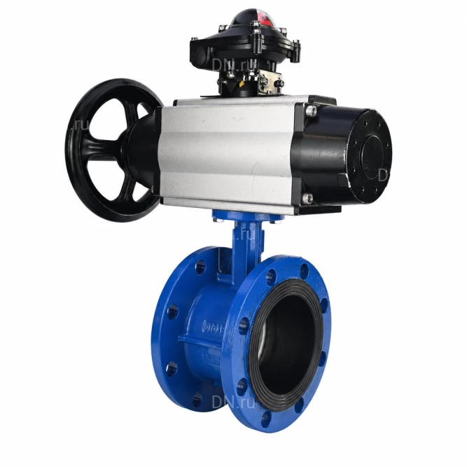 Затвор дисковый поворотный WBV1331E-2W-F-H Ду50 Ру16 фланцевый, корпус - чугун GGG40, диск - нержавеющая сталь 304, уплотнение - EPDM, с пневмоприводом PA-DA-105-1 и БКВ APL-210N в Омске