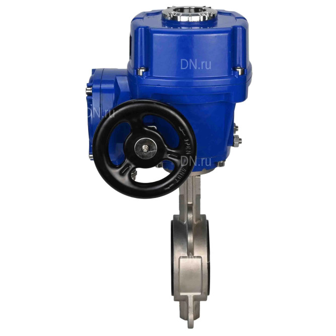 Затвор дисковый поворотный WBV3232E-2W-Fb-H Ду300 Ру16, корпус - нержавеющая сталь 316L, диск - нержавеющая сталь 316L, уплотнение - EPDM, с электроприводом QT-N-060M-O2-220VAC-У1 220В в Омске