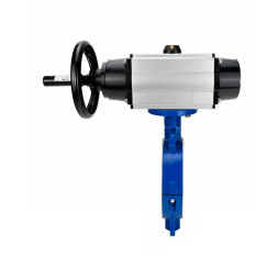 Затвор дисковый поворотный WBV3434Pf-2W-Fb-R Ду150 Ру16, корпус - углеродистая сталь WCB, диск - углеродистая сталь WCB, футерованный PTFE, уплотнение - PTFE, с пневмоприводом PA-DA-105-1
