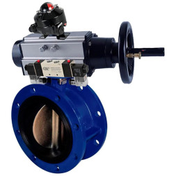 Затвор дисковый поворотный WBV1331E-2W-F-H Ду50 Ру16, корпус - чугун GGG40, диск - нержавеющая сталь 304, уплотнение - EPDM, с пневмоприводом PA-DA-105-1, пневмораспределителем 4M320-08 AC220V и БКВ APL-410N EX