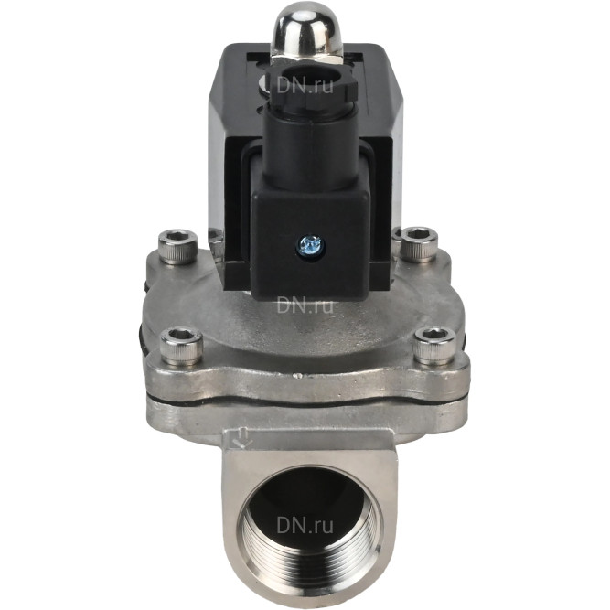 Клапан электромагнитный VS331-NT-NC-220VAC 1/2″ Ду15 Ру10, соленоидный двухходовой, корпус - нержавеющая сталь 304, уплотнение - NBR, резьбовой, нормально-закрытый, прямого действия, катушка - 220В в Омске