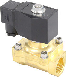 Клапан электромагнитный VS200-NT-NC-220VAC 3/4″ Ду20 Ру10, соленоидный двухходовой, корпус - латунь, уплотнение - NBR, резьбовой, нормально-закрытый, прямого действия, катушка - 220В